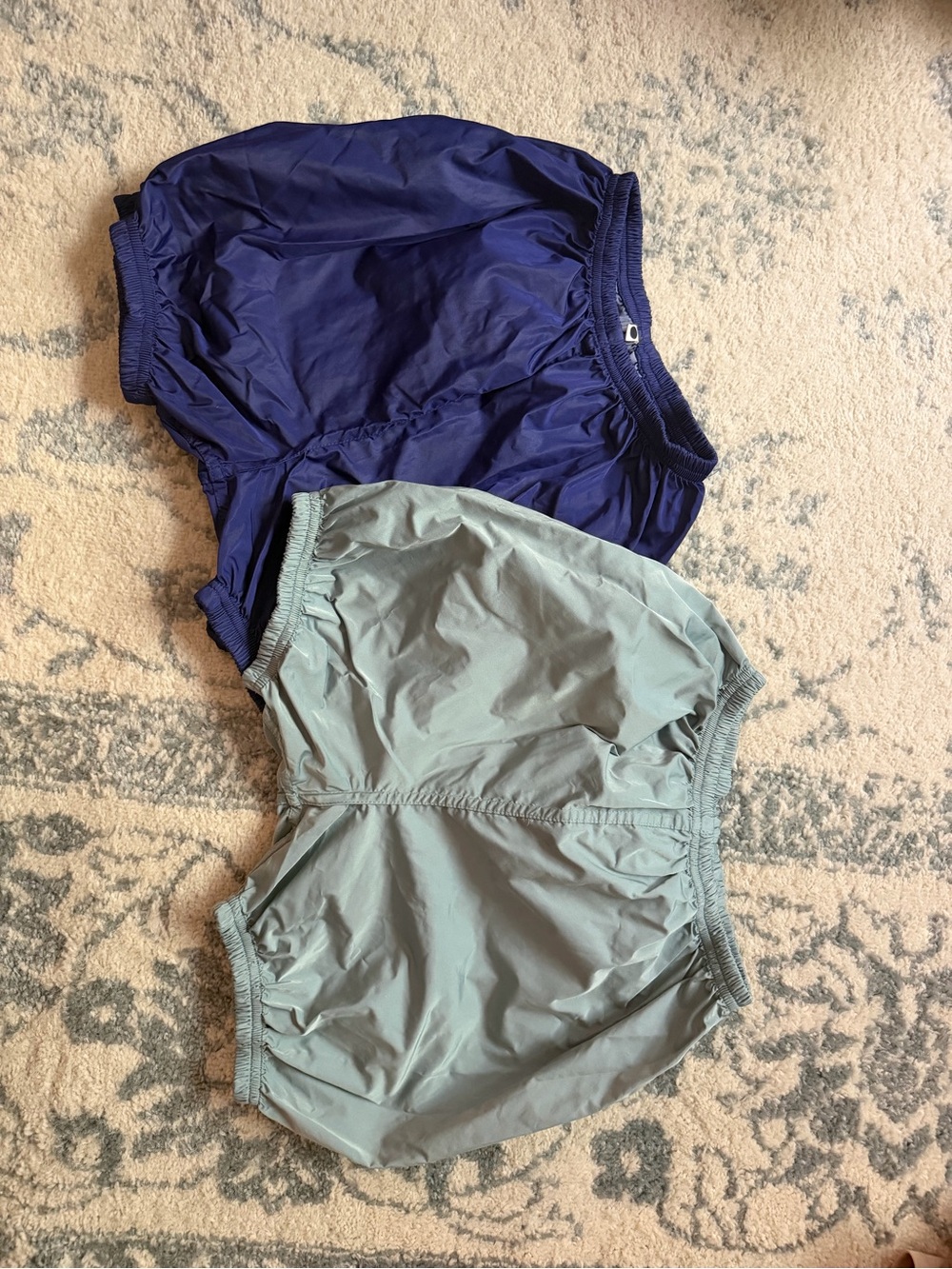 Two Lightweight Nylon Shorts - Navy & Sage
